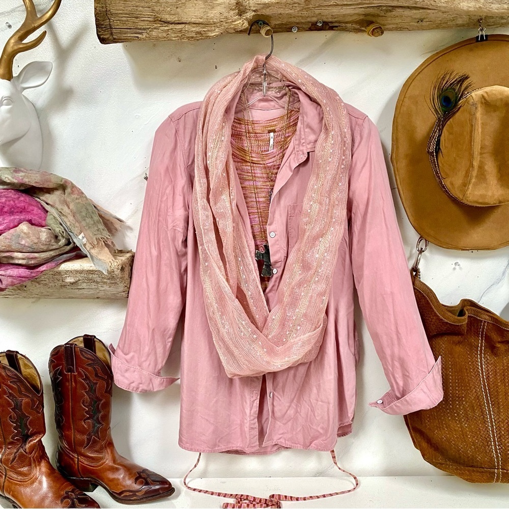 Trendy rose gold w sparkle infinity spring summer scarf / wrap